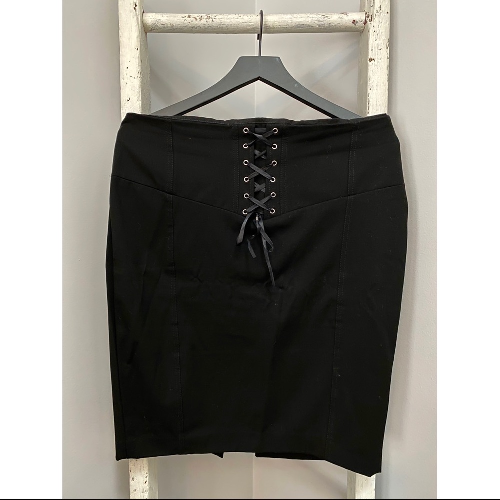 Express Black Corset Pencil Skirt